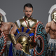 Greek warlord with two comrades against grey background - PhotoDune Item for Sale