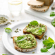 Avocado sandwich with pumpkin seeds. Healthy vegetarian avocado toast with rye bread for breakfast - PhotoDune Item for Sale