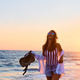 Cheerful woman enjoying in summer sunset on the beach. - PhotoDune Item for Sale