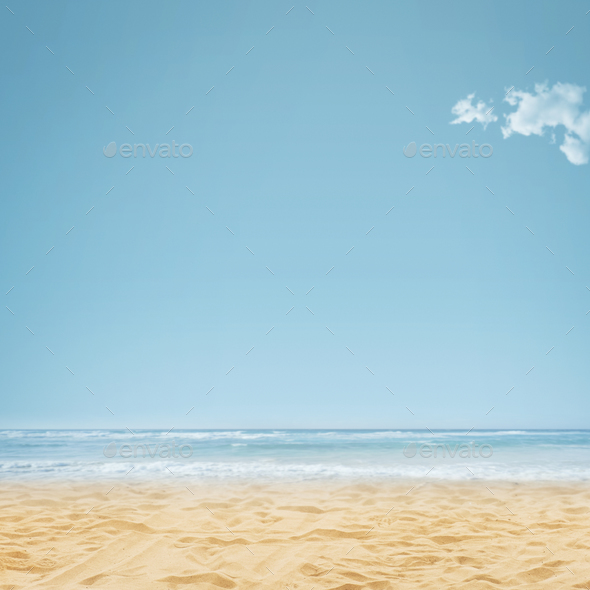 Beautiful beach with golden sand - Stock Photo - Images