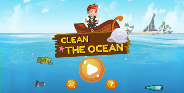 Clean The Ocean – Gold Miner Style Game | CONSTRUCT 3 | HTML5 | C3P | APK