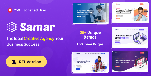 Samar | Creative Agency Bootstrap Template + RTL by DexignZone ...