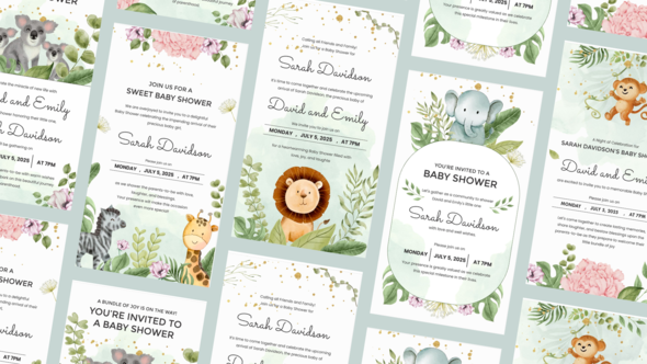 Baby Shower Invitation - Instagram Reel Template Product Promo template preview