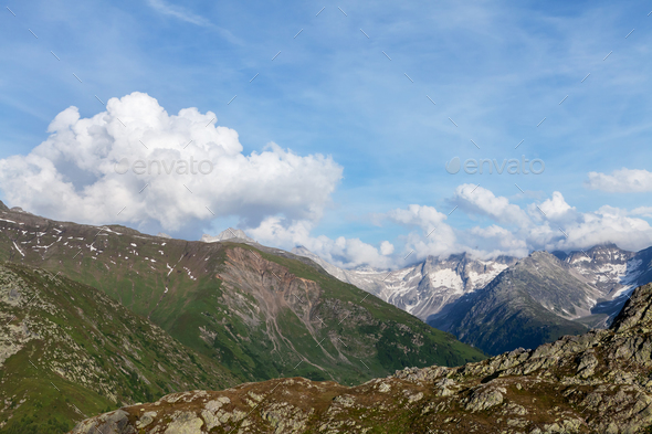 Panoramic view of mountains - Stock Photo - Images