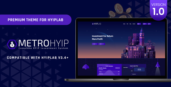 METROHYIP  Premium Theme For HYIPLab