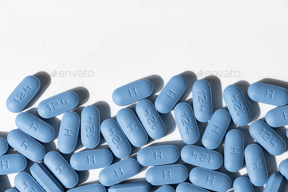 Open bottle of prescription PrEP Pills for Pre-Exposure Prophylaxis to help protect people from HIV. - Stock Photo - Images