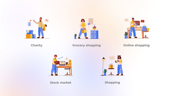 Online Shopping - Cartoon People Concepts
