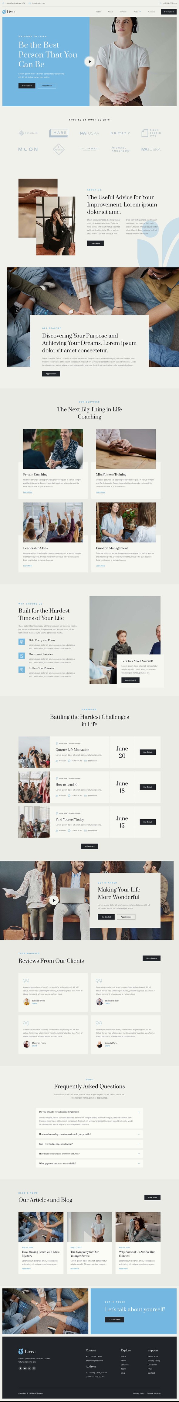 Livea - Life Coach & Speaker Elementor Template Kit