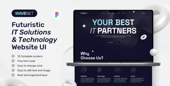 WaveNet - IT Solutions & Technology UI Design Figma Template