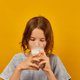 Pretty teen girl, child with a fresh glass of milk - PhotoDune Item for Sale
