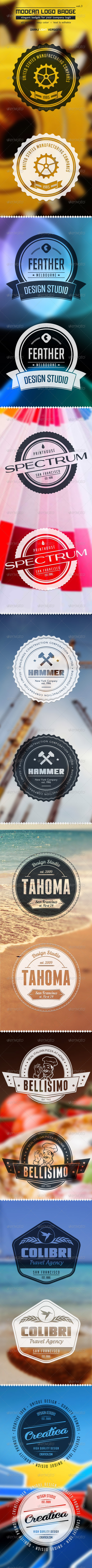 Modern Logo Badge vol3 - Badges & Stickers Web Elements