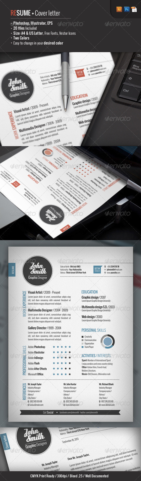 2 Piece | Resume + Cover Letter - Resumes Stationery