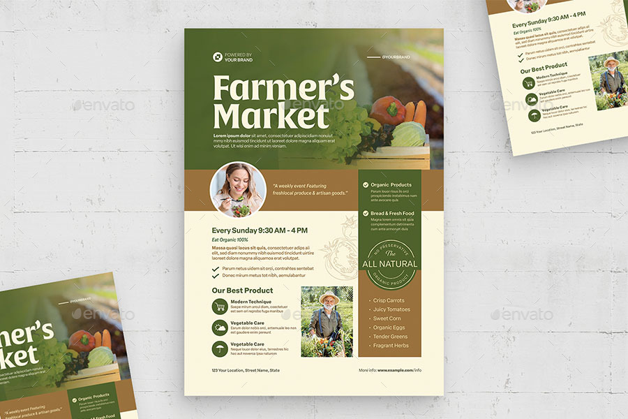 Farmer Market Flyer Template, Print Templates | GraphicRiver