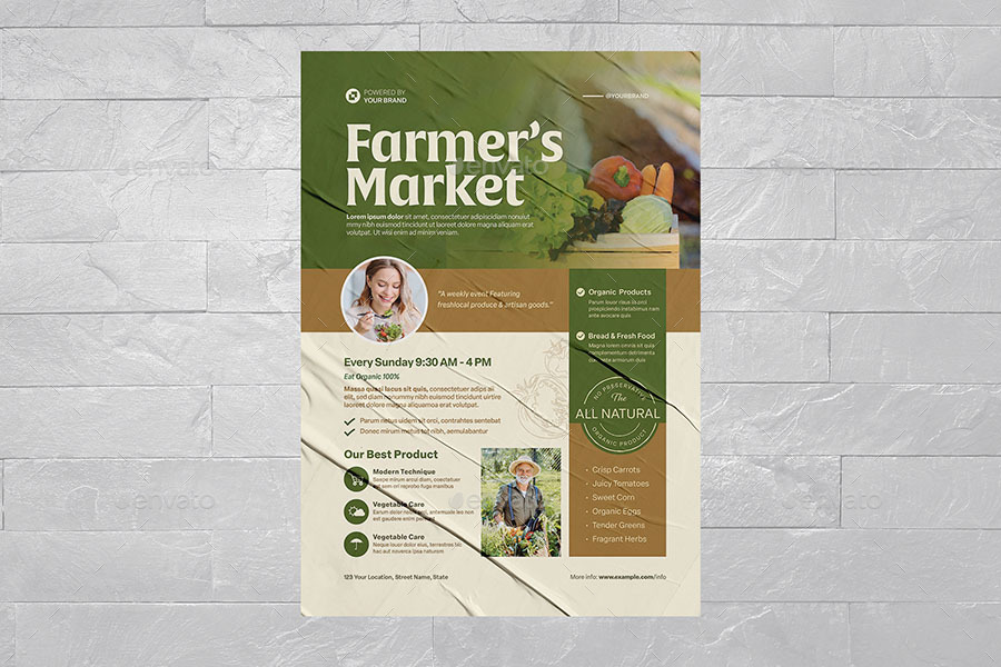 Farmer Market Flyer Template, Print Templates | GraphicRiver