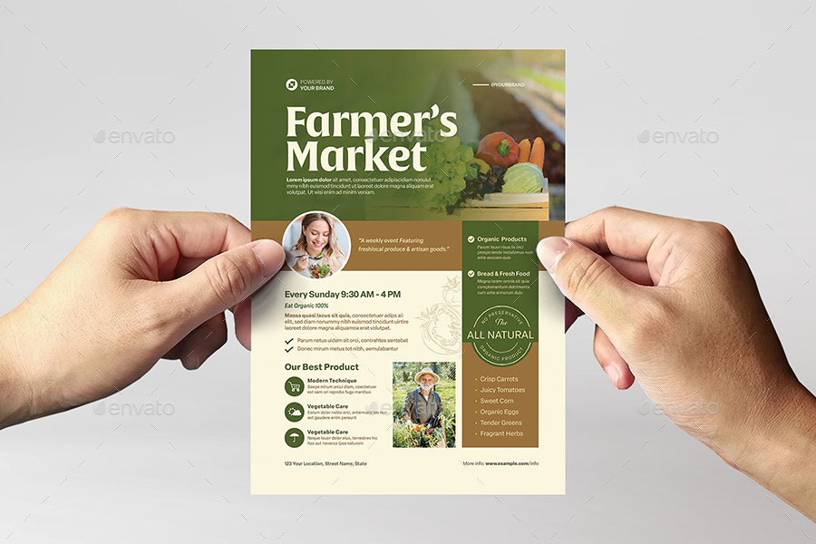 Farmer Market Flyer Template, Print Templates | GraphicRiver