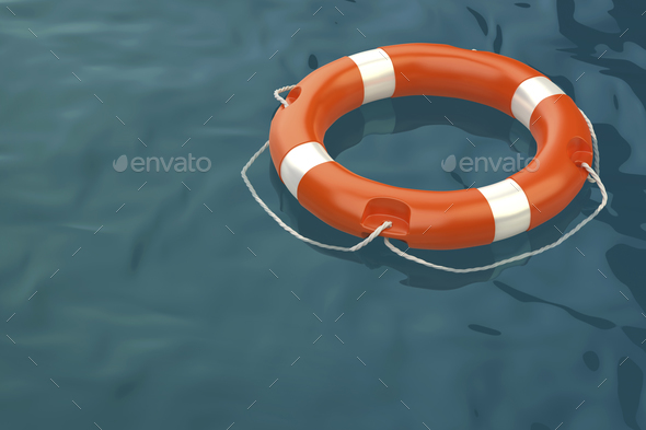 Orange lifebuoy ring - Stock Photo - Images