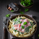 Delicious and fresh penne with spinach and bechamel sauce. - PhotoDune Item for Sale