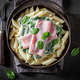 Delicious and fresh pasta with ham and bechamel sauce. - PhotoDune Item for Sale