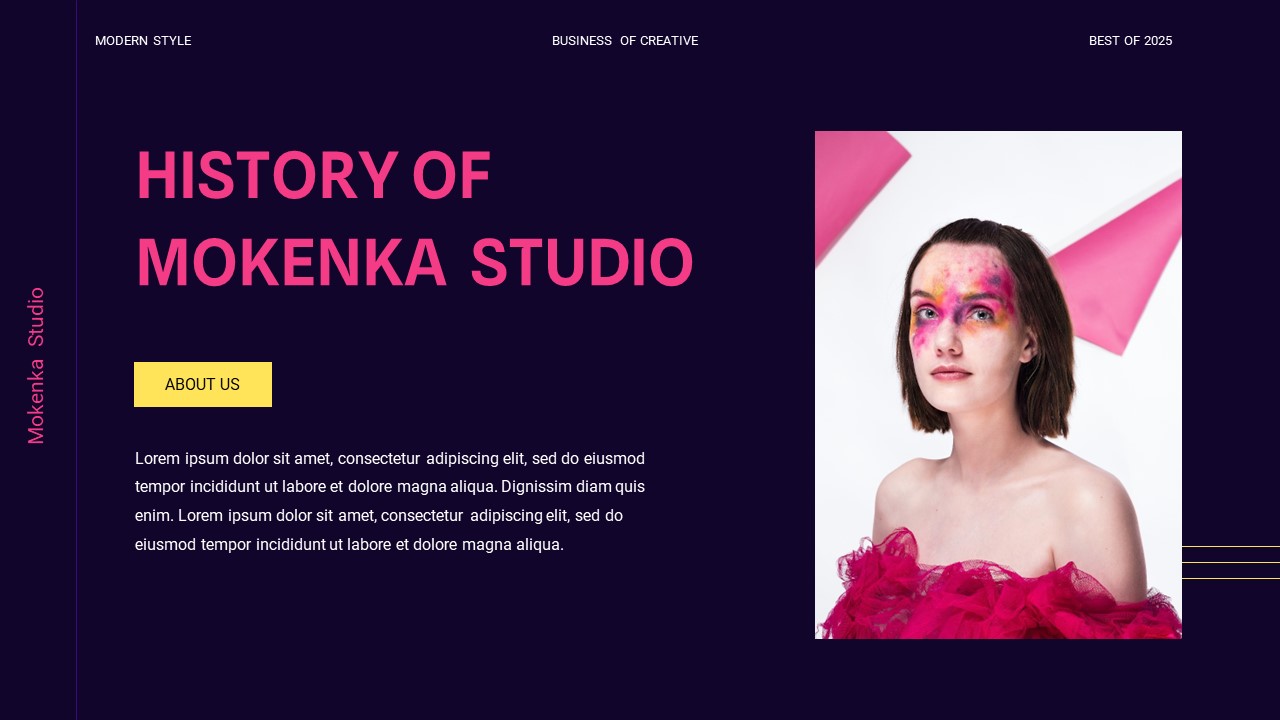 Black Yellow Modern Business Company Profile GSL, Presentation Templates