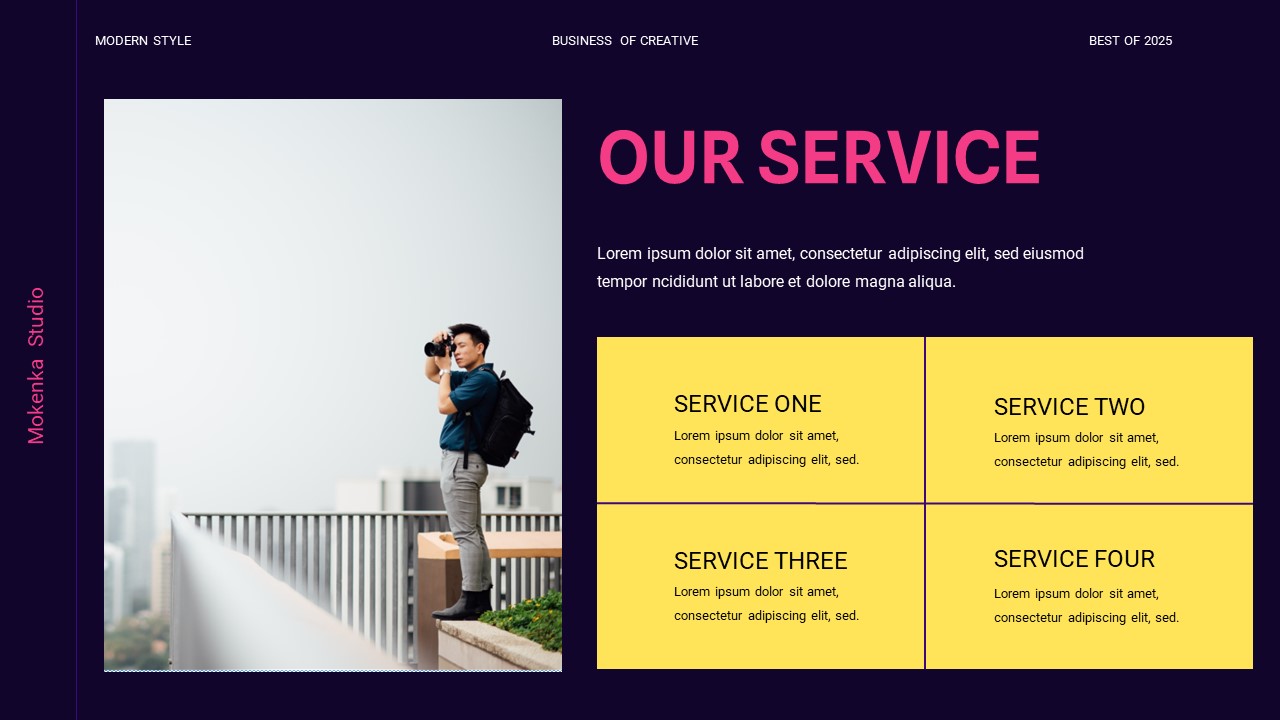 Black Yellow Modern Business Company Profile Key, Presentation Templates