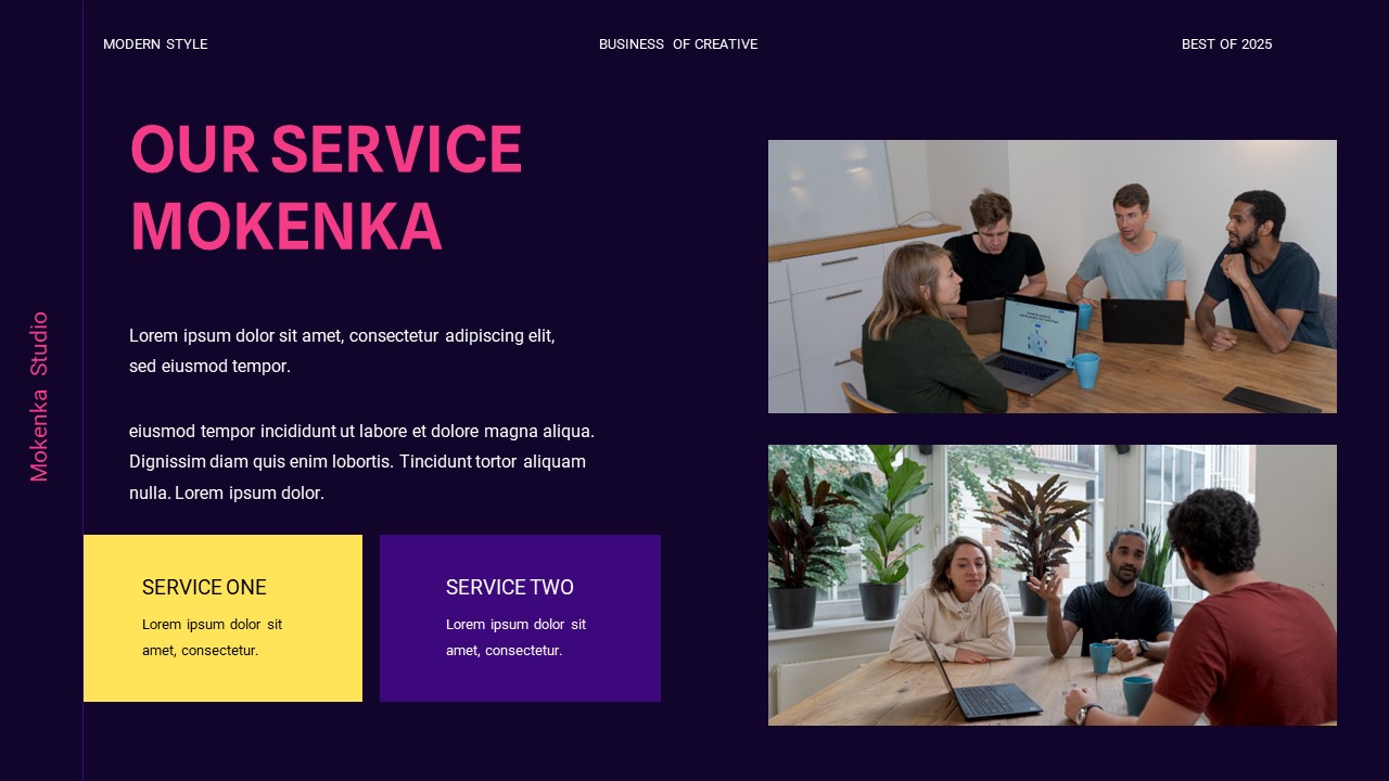 Black Yellow Modern Business Company Profile Key, Presentation Templates