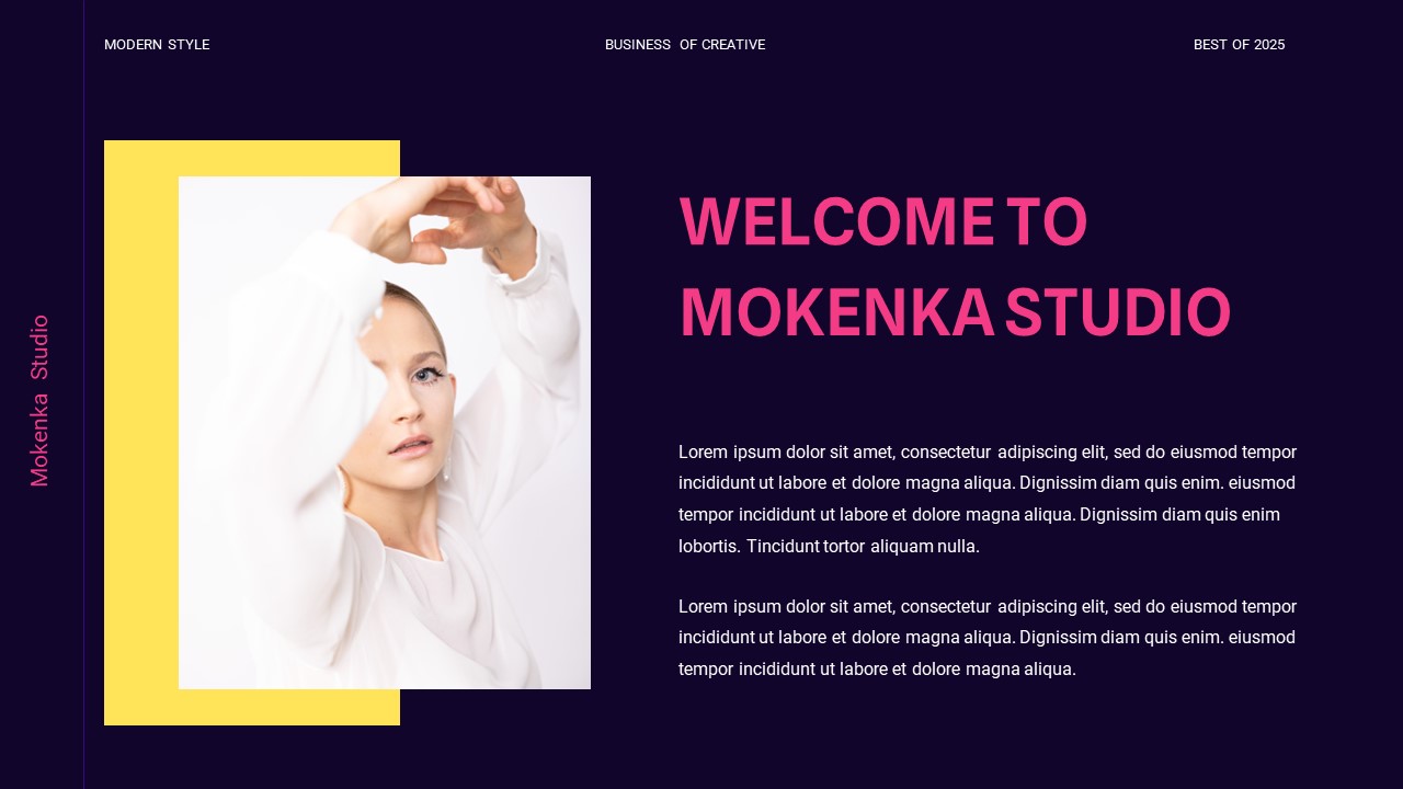Black Yellow Modern Business Company Profile Key, Presentation Templates