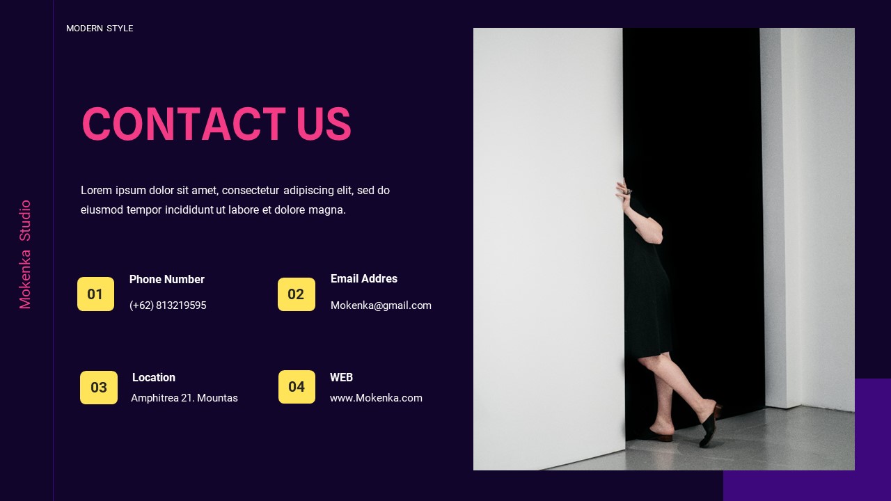 Black Yellow Modern Business Company Profile Key, Presentation Templates