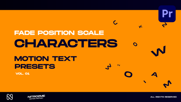 Characters Motion Text: Fade Position Scale Vol. 01 for Premiere Pro ...