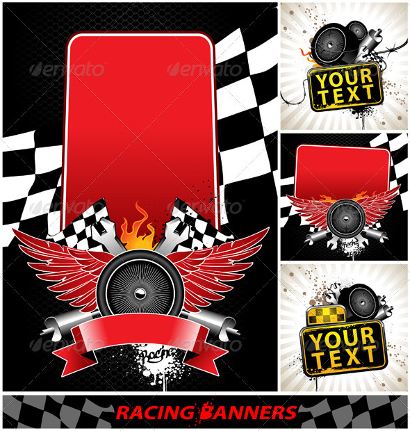 Vector set of racing banners - Vectors
