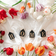 Spring background with flowers tulips and decorative word Home. - PhotoDune Item for Sale