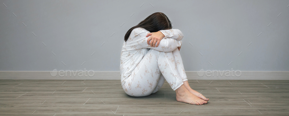 Woman with mental disorder and suicidal thoughts crying - Stock Photo - Images