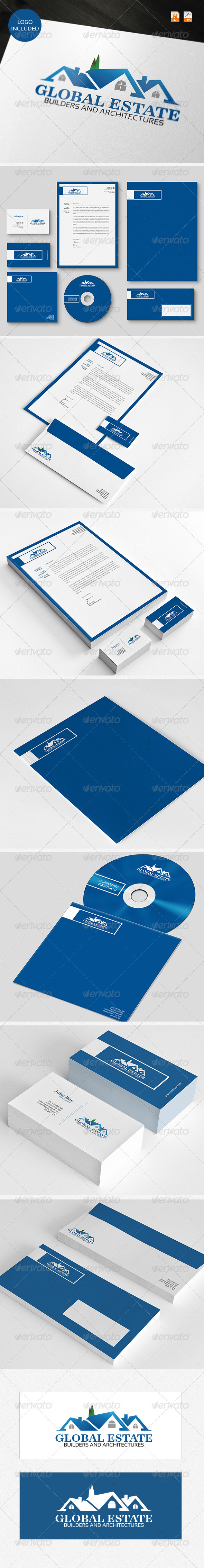Global Estate Logo & Identity - Stationery Print Templates