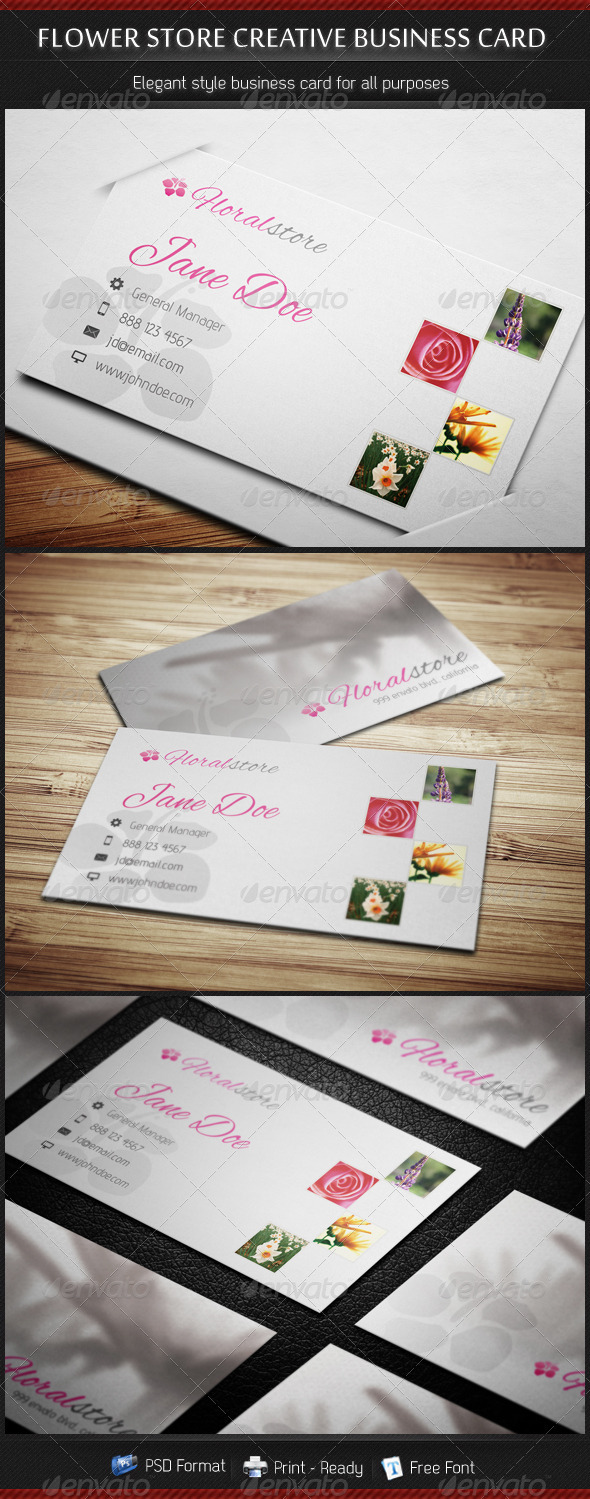 Flower Store Creative Business Card - Industry Specific Business Cards