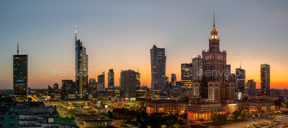 Palace of Culture at sunset - Stock Photo - Images