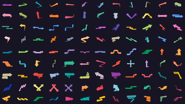 108 Origami Arrows Elements template preview