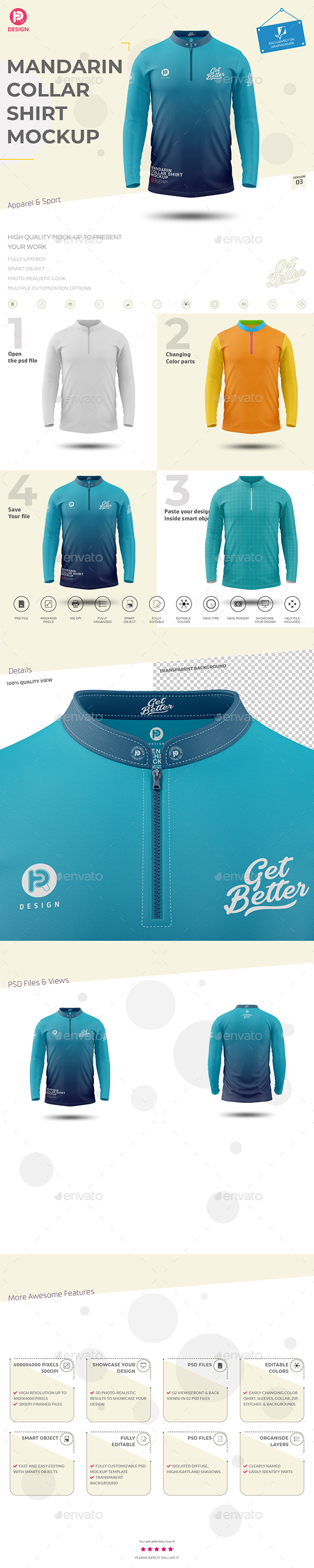 Collar Jersey T-Shirt Mockup Template, Graphic Templates - Envato Elements