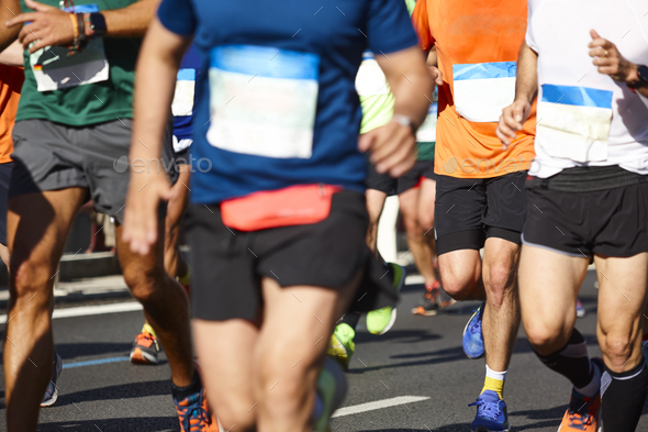 Runners on the street. Healthy lifestyle. Marathon. Athletics - Stock Photo - Images