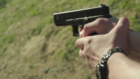 Close-up Shot of a Pistol alt