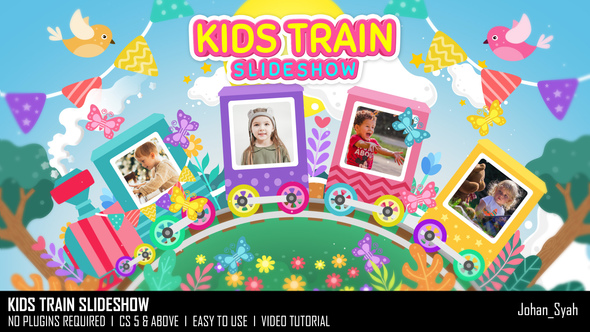Kids Train Slideshow Video Displays template preview