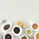 assortment of dry tea in white ceramic bowls - PhotoDune Item for Sale