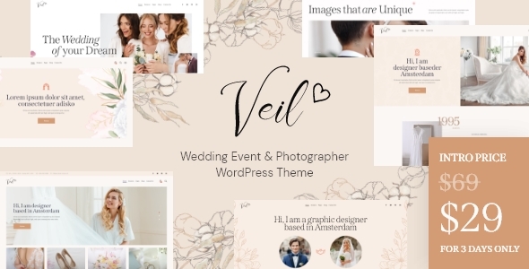 Veil – Wedding Event & Photographer WordPress Theme