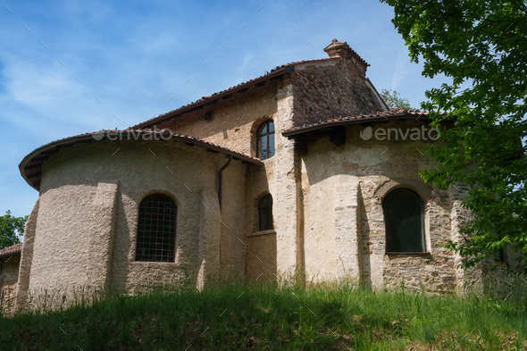 Archaeological park of Castelseprio, Varese province, Italy: church - Stock Photo - Images