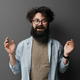 Happy excited bearded man in eyeglasses - PhotoDune Item for Sale