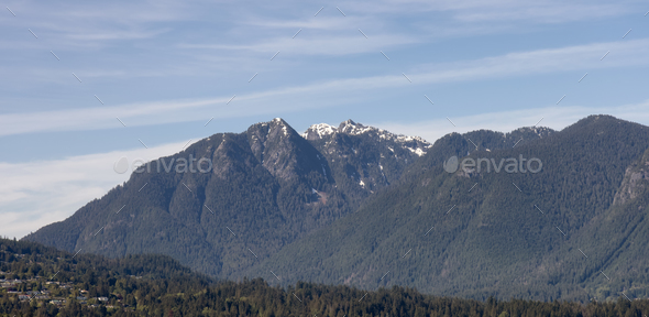 Canadian Rocky Mountains on the North Shore of Vancouver, BC, Canada - Stock Photo - Images