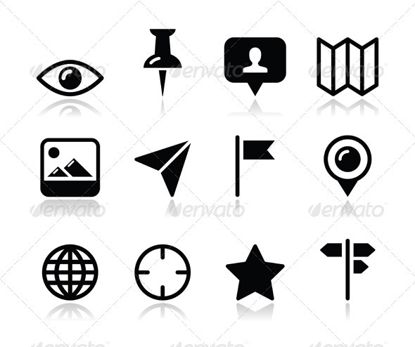 Location map travelling icon set - vector - Travel Conceptual