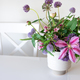 Vase with flowers from the garden in a white kitchen interior. - PhotoDune Item for Sale
