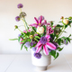 Flowers from a home garden in a vase on a white background. - PhotoDune Item for Sale