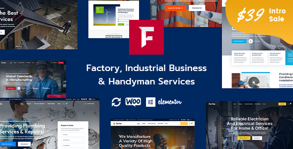 Fortis – Factory Industrial Business & Handyman Services WordPress Theme