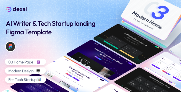 Dexai - AI Writer & Tech Startup landing Figma Template.