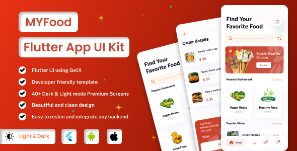 Food Delivery | Flutter iOS/Android App Template